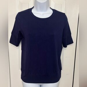 Universal Standard Aimee Rib Hem Tee Navy Blue | Size 4XS (00-0)Rayon stretch